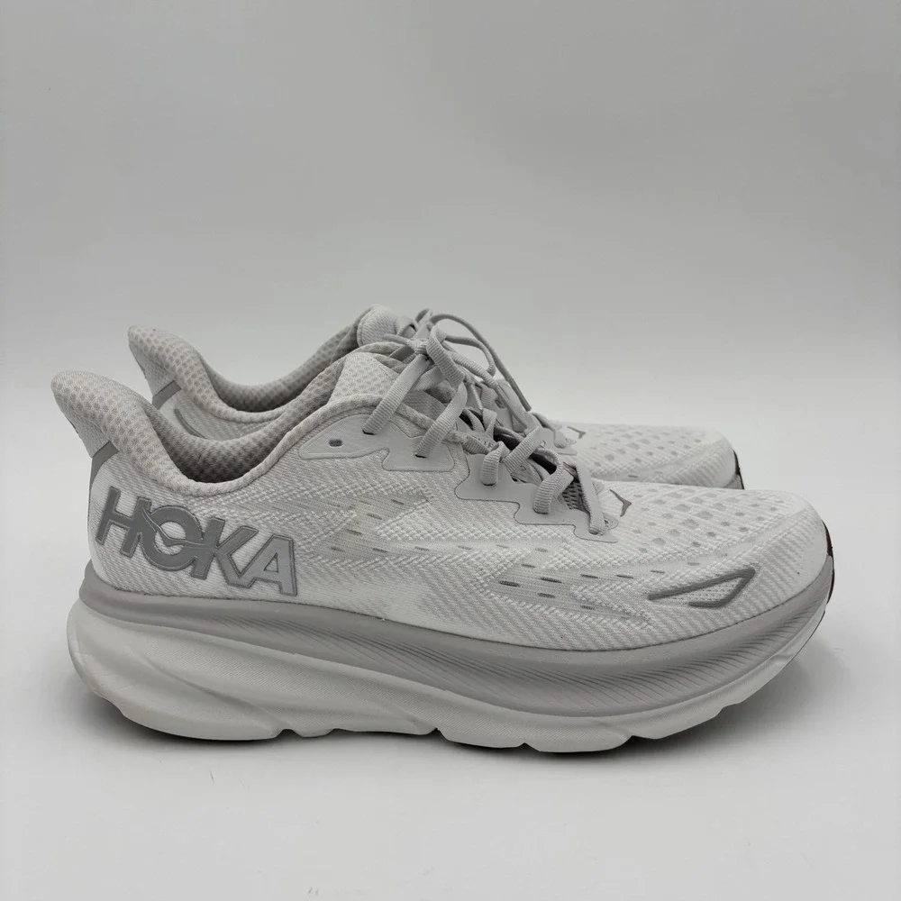 Hoka One One Clifton 9 White Running Shoes Women's Size 12B Walking Comfort